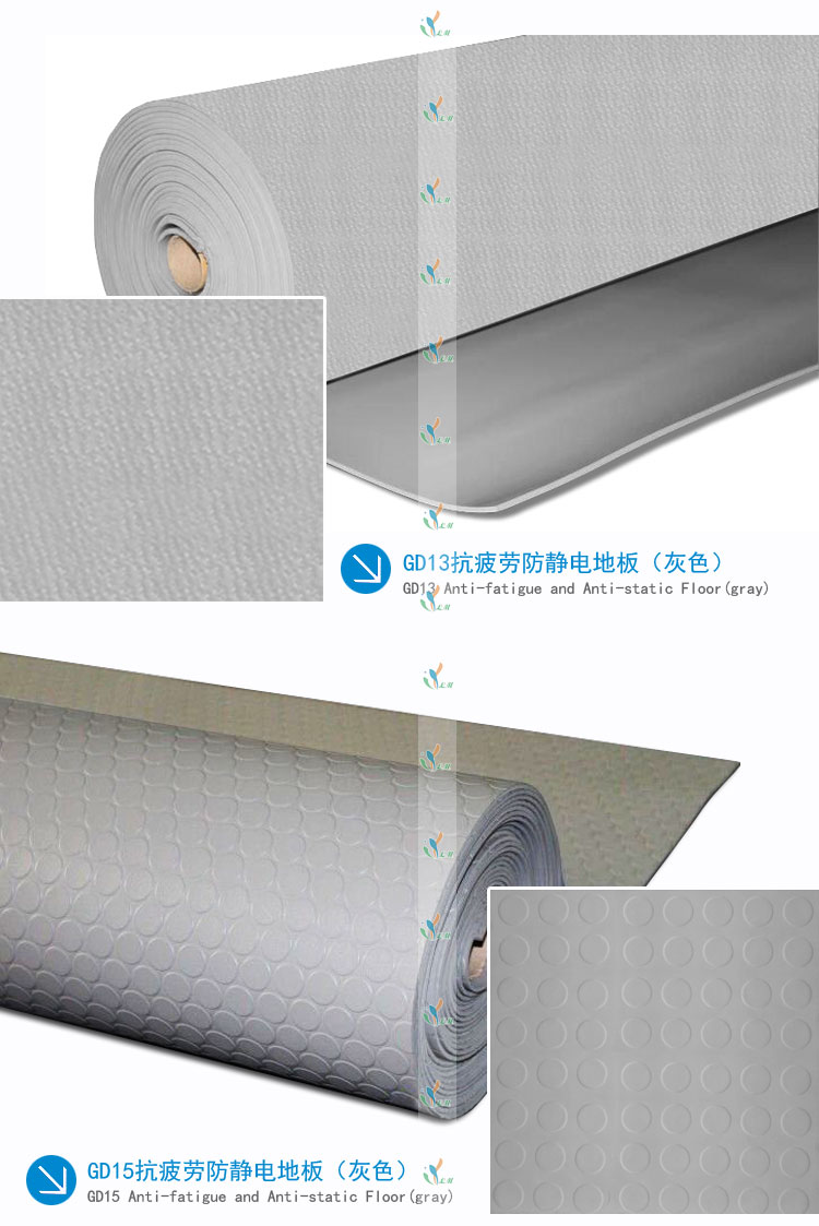 灰色抗疲劳防静电地垫
