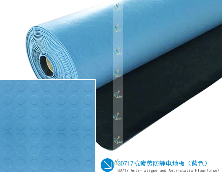 蓝色抗疲劳防静电地垫